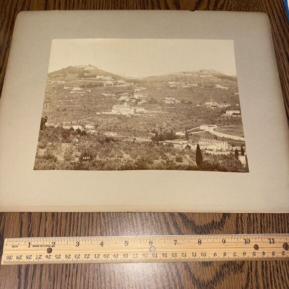 Vintage Mounted Italian Architecture Photo: View of Fiesole Italy - Picture 1 of 3